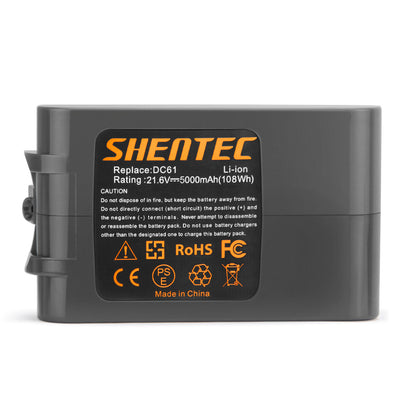 SHENTEC Batterie de remplacement Li-ion 21.6V 5000mAh pour Dyson V6 DC58 DC72 DC61 DC62 DC74 DC59 965874-02