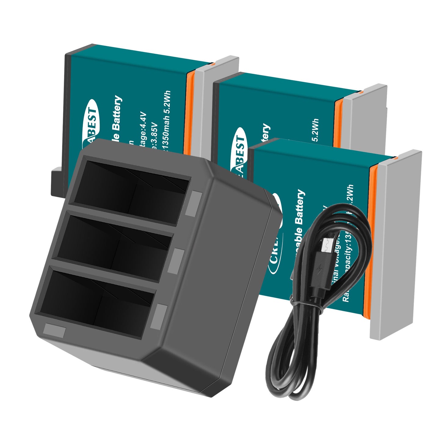 3x 1350mAh Batterie + Chargeur Rapide USB 3 Voies Pour DJI Osmo AB1 P01 PT1 Action