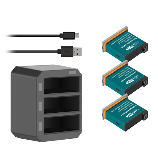 3x 1350mAh Batterie + Chargeur Rapide USB 3 Voies Pour DJI Osmo AB1 P01 PT1 Action