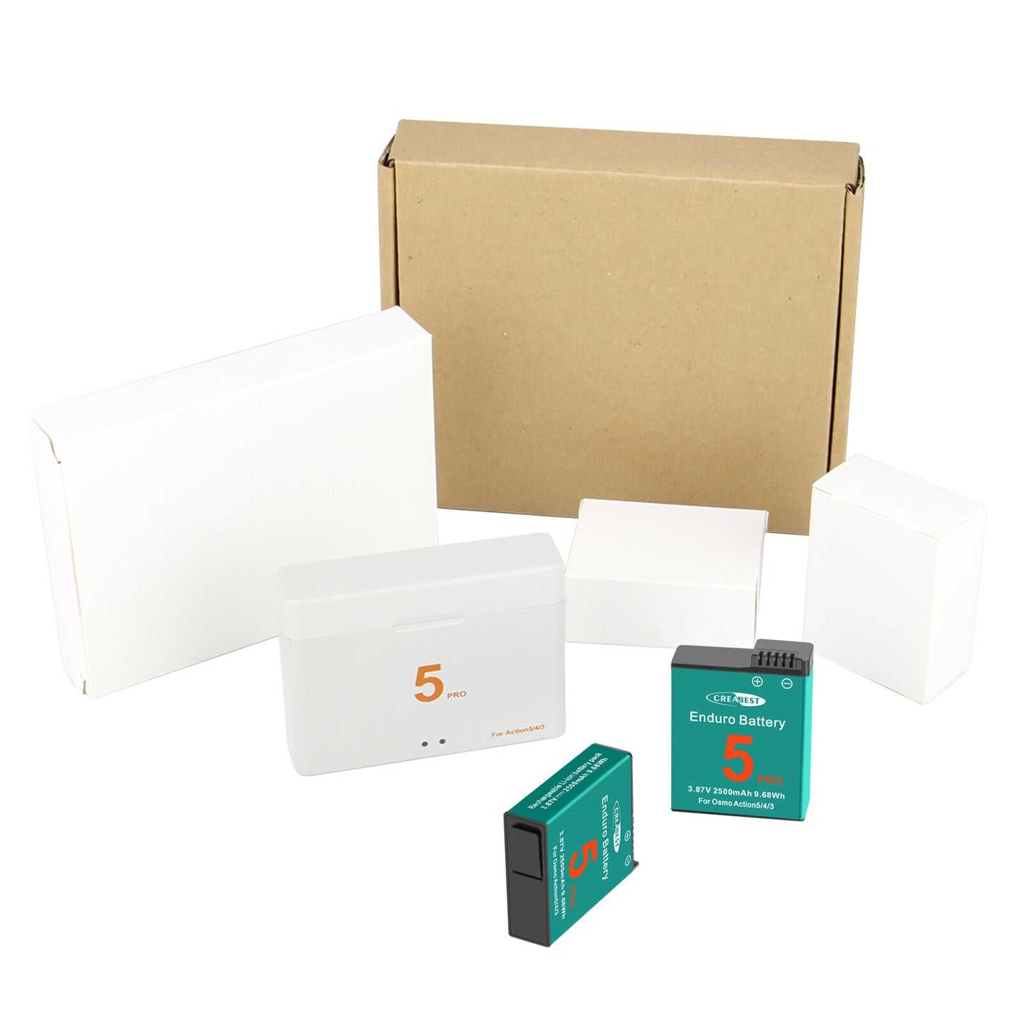 2x Batterie+Chargeur Action 4/3/5 Pro pour DJI Osmo Action 5 Pro, Action 4, Action 3