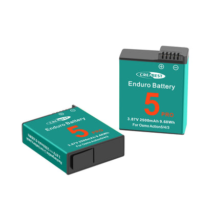 2x Batterie+Chargeur Action 4/3/5 Pro pour DJI Osmo Action 5 Pro, Action 4, Action 3