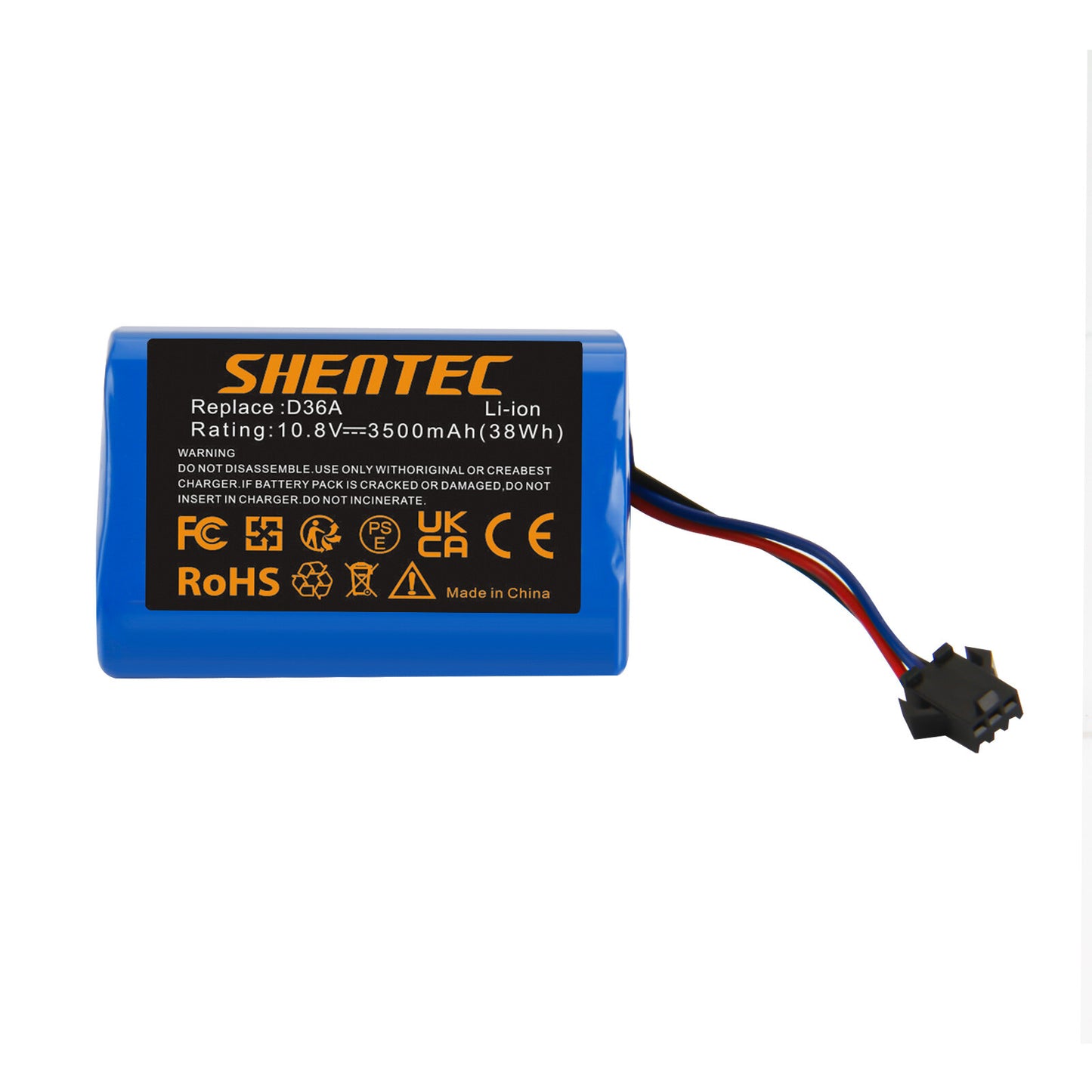 SHENTEC 3.5Ah 10.8V Li-Ion Batterie de Remplacement pour Ecovacs DA60 - Darfon ZJ1450 Ecovacs D36A D36B DA60