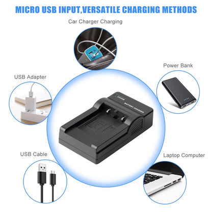 SHENTEC Batterie 3.6V 1200mAh pour Fujifilm NP-45, Olympus, Nikon EN-EL10 + Chargeur