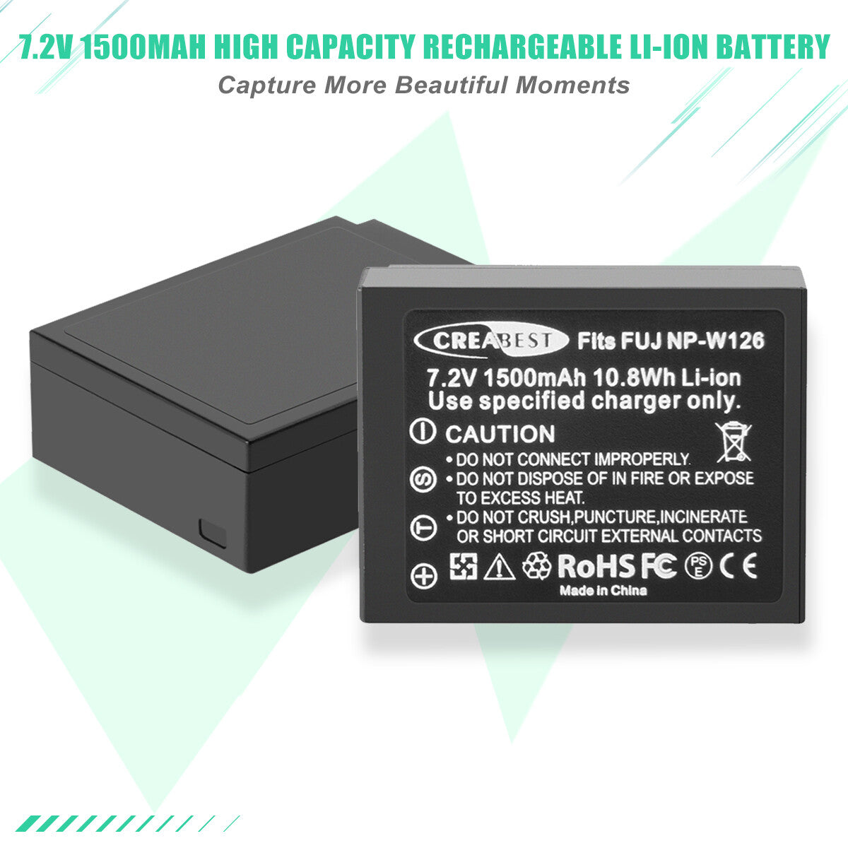 2x NP-W126 W126S Batterie+Chargeur Pour Fujifilm Fuji X-E1 X-E2 X-E2S X-T10 X-T20