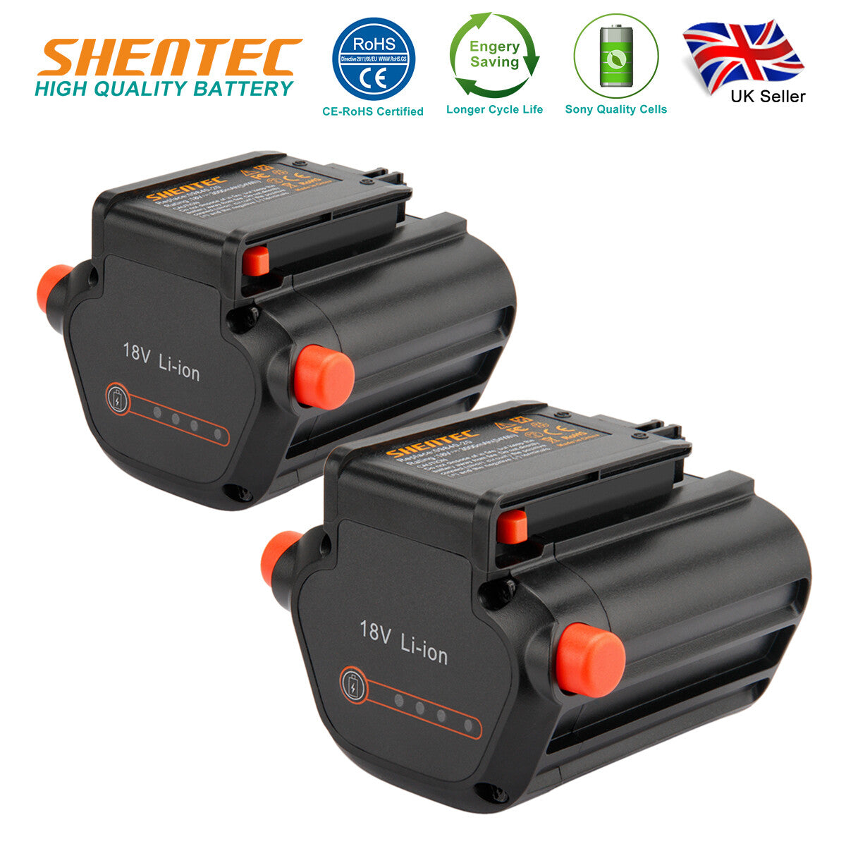 SHENTEC 2X 3000mAh 09840-20 BLi-18 Li-ion Batterie pour Gardena Delimber TCS Li-18/20