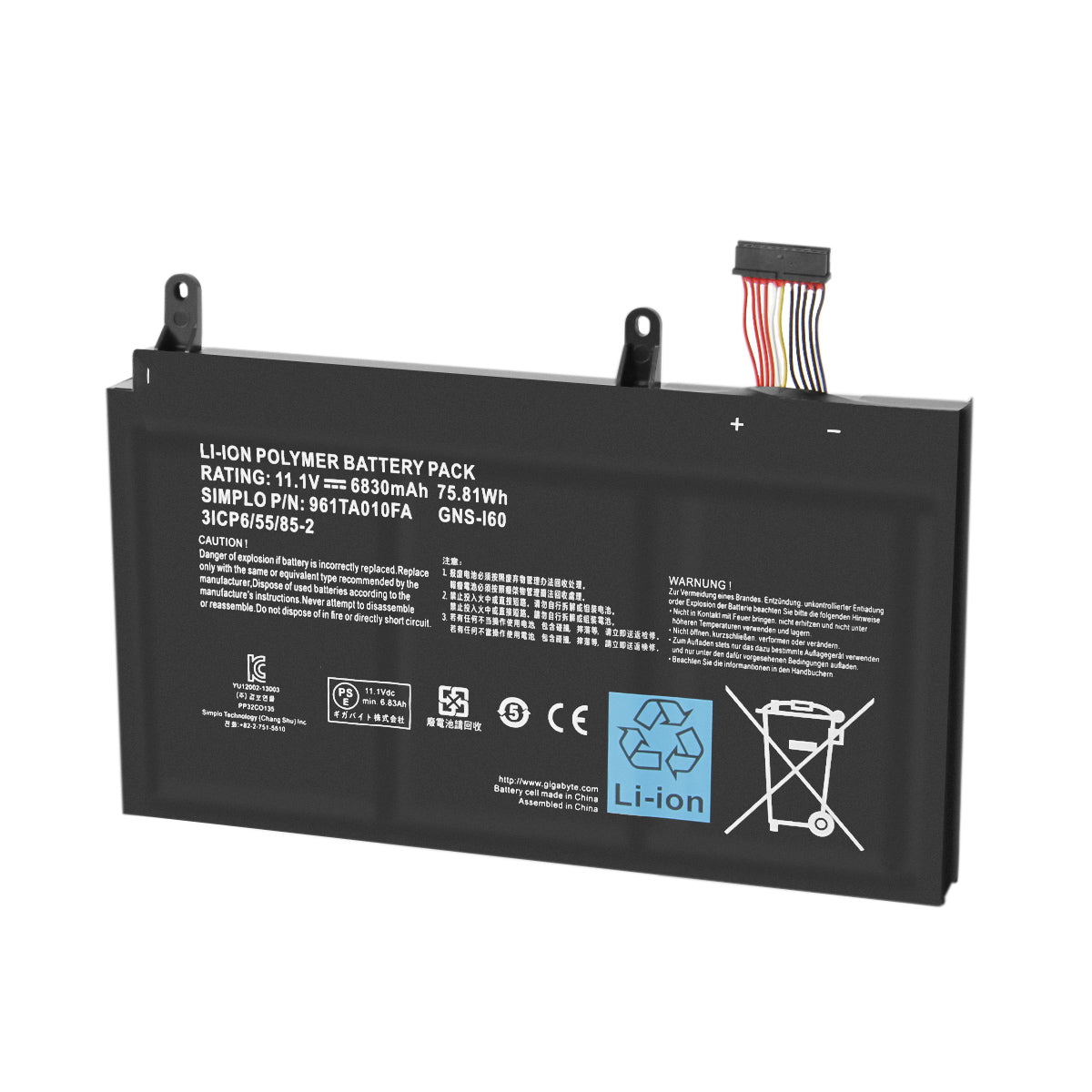 6830mAh 961TA010FA Batterie pour Gigabyte P35G v2 P35W v3 P35K v3 P37W v4