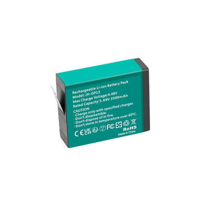 Pack de 3 batteries Enduro JH-GP13 + chargeur triple canal avec boîte de rangement pour GoPro Hero 13