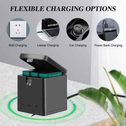 Pack de 3 batteries Enduro JH-GP13 + chargeur triple canal avec boîte de rangement pour GoPro Hero 13
