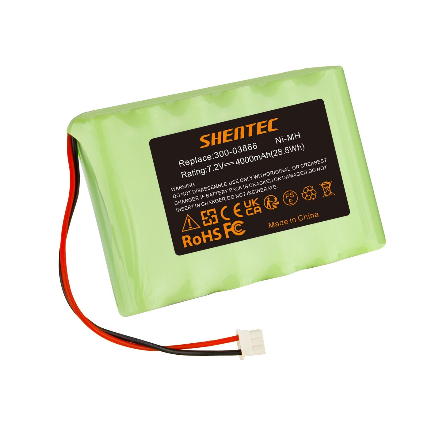 Batterie Ni-MH SHENTEC 7.2V 4000mAh pour Honeywell Lynx 5100/5200/5300 300-03866 LCP500-4B