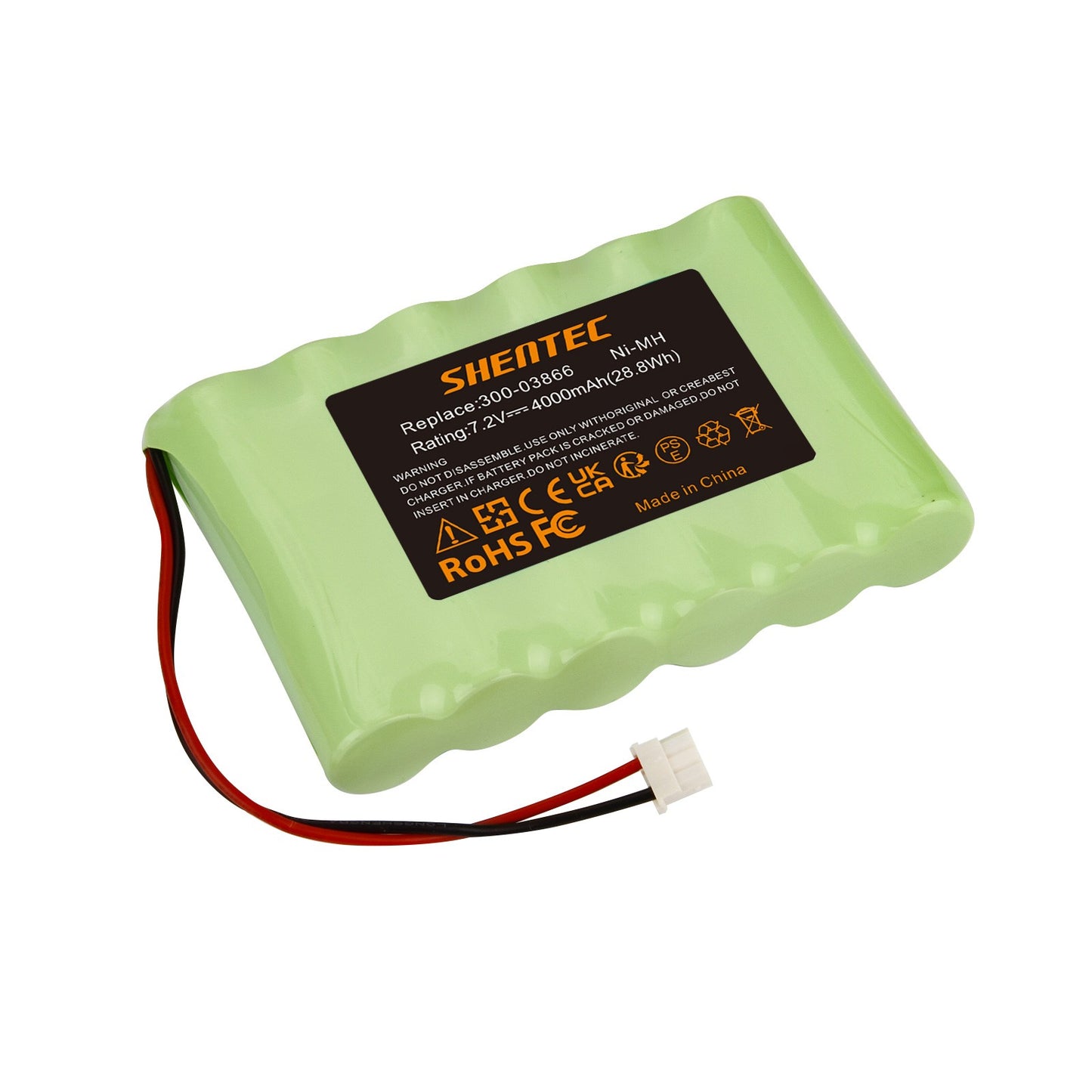 Batterie Ni-MH SHENTEC 7.2V 4000mAh pour Honeywell Lynx 5100/5200/5300 300-03866 LCP500-4B