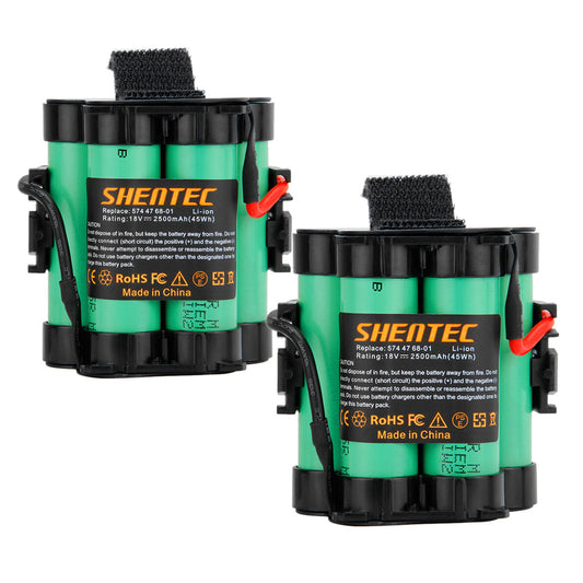 SHENTEC 2X 2.5Ah Li-ion Batterie pour Husqvarna 105 305 308x Gardena R75Li R45Li R70Li
