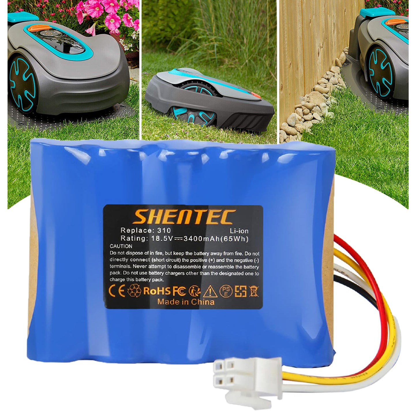 SHENTEC 18.5V 3.4Ah BATTERIE LI-ION POUR Husqvarna 584 85 28-01 Gardena Sileno R100Li R130L
