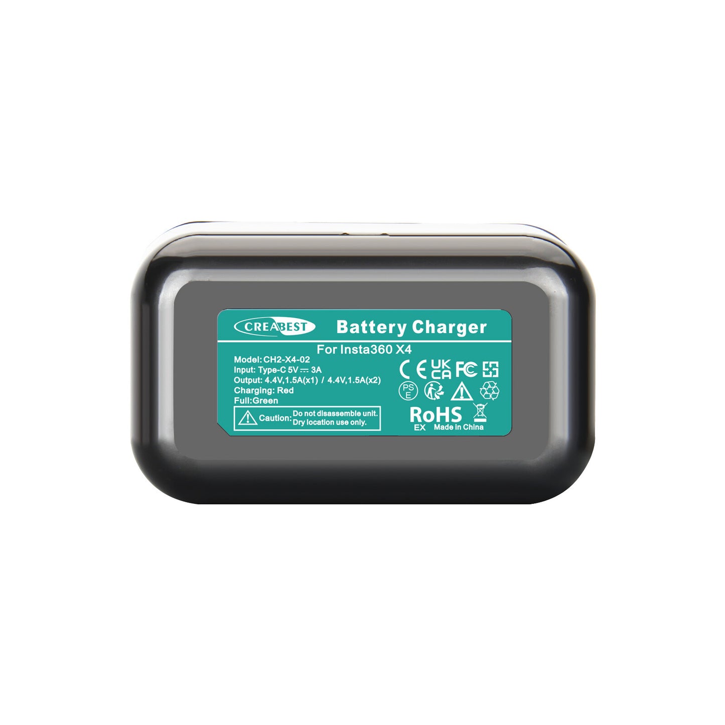 2x batterie de rechange 3.0Ah 3.85V JH-X4 + chargeur Power Box pour caméra d'action Insta360 X4