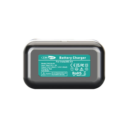 2x batterie de rechange 3.0Ah 3.85V JH-X4 + chargeur Power Box pour caméra d'action Insta360 X4