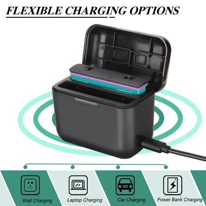 2x batterie de rechange 3.0Ah 3.85V JH-X4 + chargeur Power Box pour caméra d'action Insta360 X4