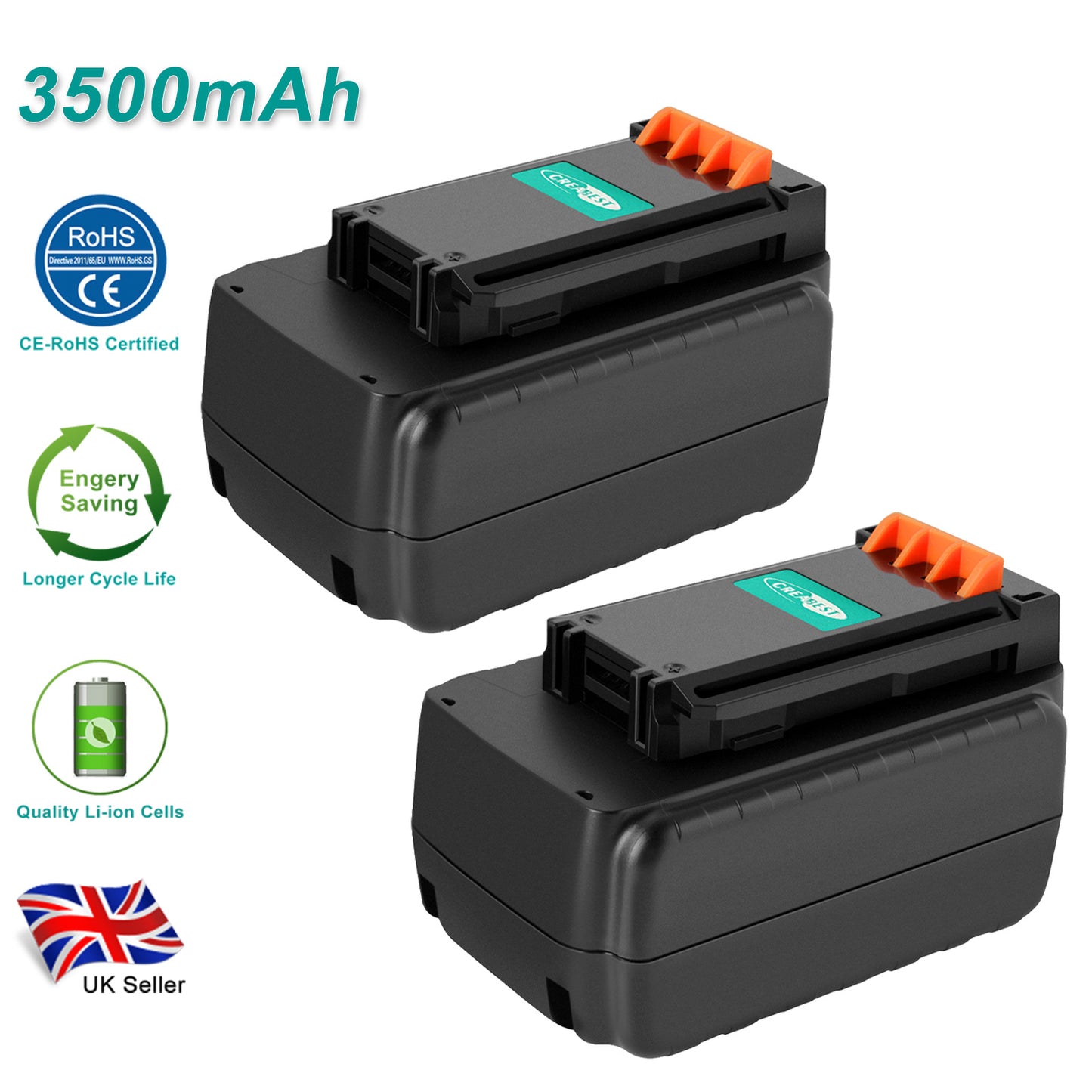 SHENTEC 2X 3.5Ah 36V LI-ION BATTERIE POUR BLACK DECKER LBXR36 BL2036 LBX2040 LST420