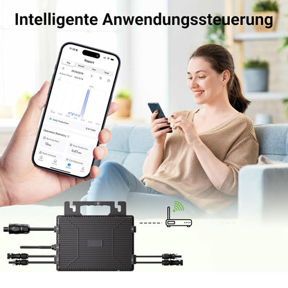 Balcony Power Station Kit Solaire Flexible 800 W avec 4 Panneaux Solaires Flexibles de 200 W et Onduleur 800 W, Plug and Play avec Câble CA de 5 m