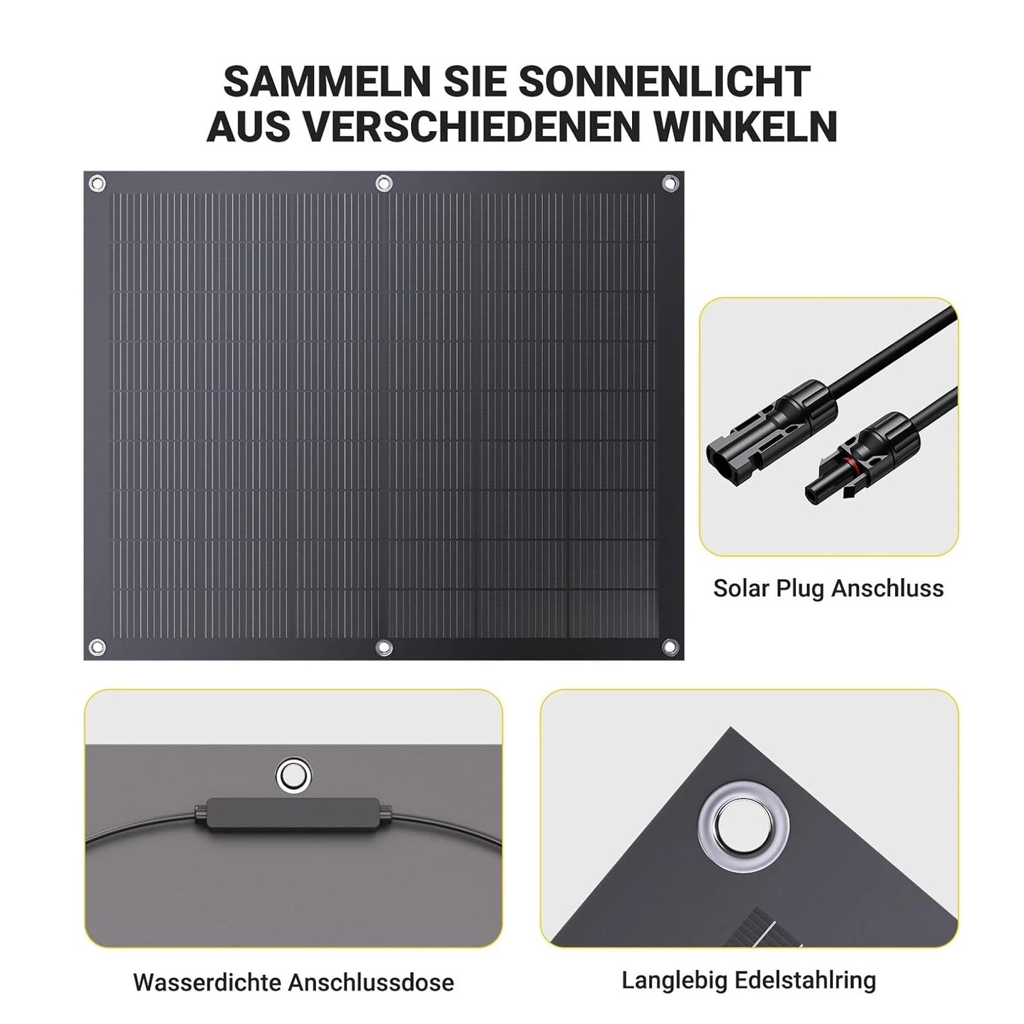 Balcony Power Station Kit Solaire Flexible 800 W avec 4 Panneaux Solaires Flexibles de 200 W et Onduleur 800 W, Plug and Play avec Câble CA de 5 m