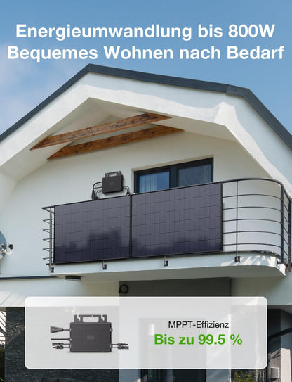 Micro-onduleur 2000 W, station d’énergie pour balcon avec Wi‑Fi, Plug & Play, contrôle par application, câble AC 5 m, onduleur PV