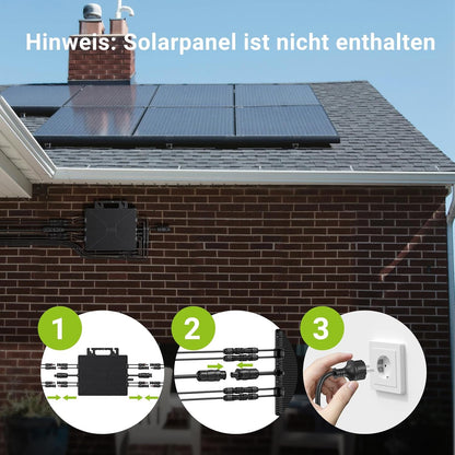 Micro-onduleur 1600 W, centrale électrique de balcon avec WiFi, Plug & Play, contrôle via application, câble AC 5 m, onduleur PV