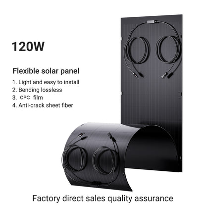 txt
Kit de panneau solaire flexible 240 W, 2 modules de cellules solaires flexibles 120 W, IP67 pour balcon, camping-car, voiture, abri, toit, bateau, hors réseau