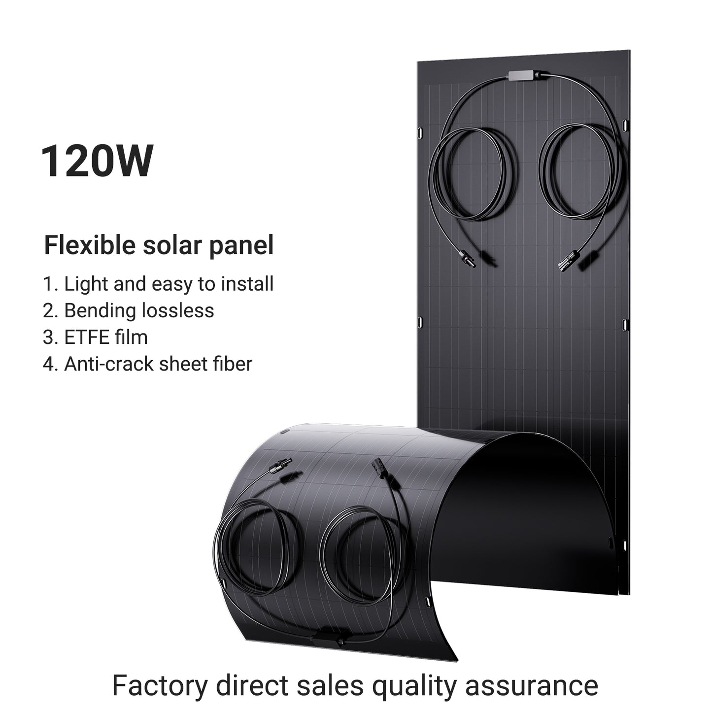 txt
Kit de panneau solaire flexible 240 W, 2 modules de cellules solaires flexibles 120 W, IP67 pour balcon, camping-car, voiture, abri, toit, bateau, hors réseau