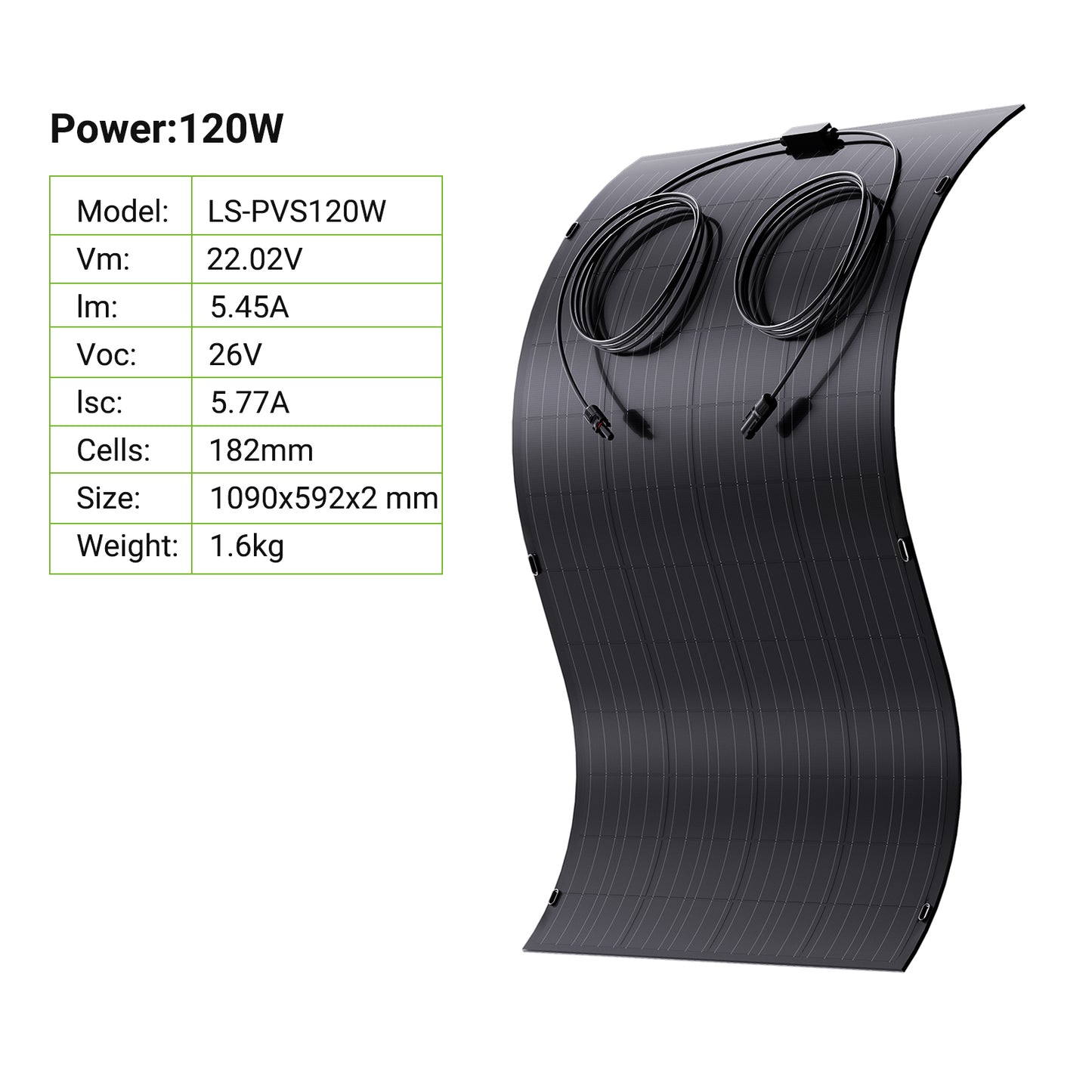 txt
Kit de panneau solaire flexible 240 W, 2 modules de cellules solaires flexibles 120 W, IP67 pour balcon, camping-car, voiture, abri, toit, bateau, hors réseau