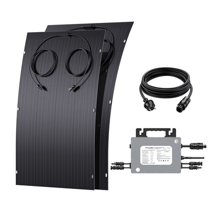 txt
Kit de panneau solaire flexible 240 W, 2 modules de cellules solaires flexibles 120 W, IP67 pour balcon, camping-car, voiture, abri, toit, bateau, hors réseau