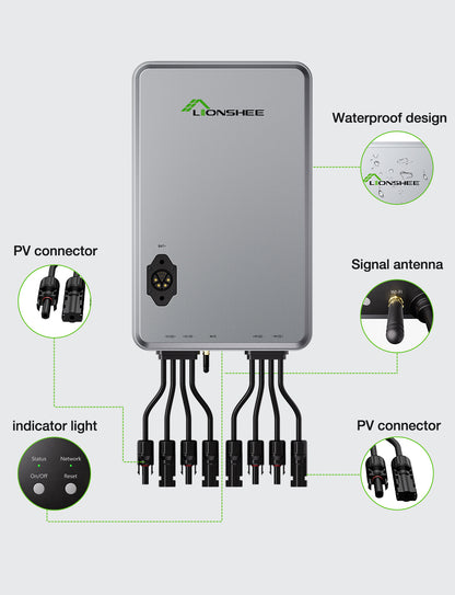 Hub solaire intelligent 1600 W | Gestionnaire d'énergie solaire EMS à double MPPT, contrôle par application Wi‑Fi, IP65 pour kit solaire LiFePO4