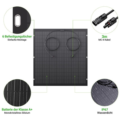 480 W Kit de panneaux solaires flexibles 2 x 240 W module solaire flexible pour camping-car, voiture, abri, toit, bateau, balcon, IP67, cellule solaire photovoltaïque hors réseau