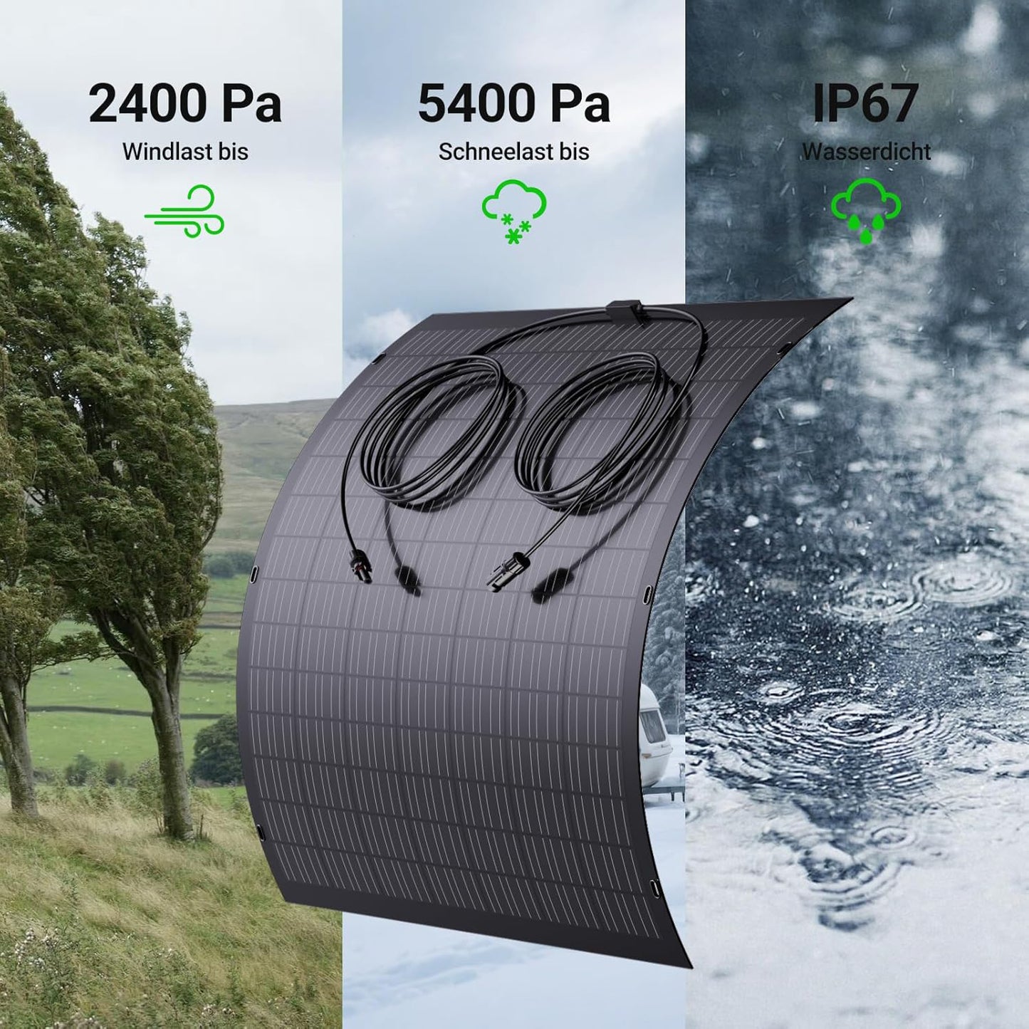 Kit de panneaux solaires flexibles 960 W, 4 modules solaires flexibles de 240 W, IP67, cellule photovoltaïque hors réseau, pour camping-car, voiture, abri, toit, bateau, balcon
