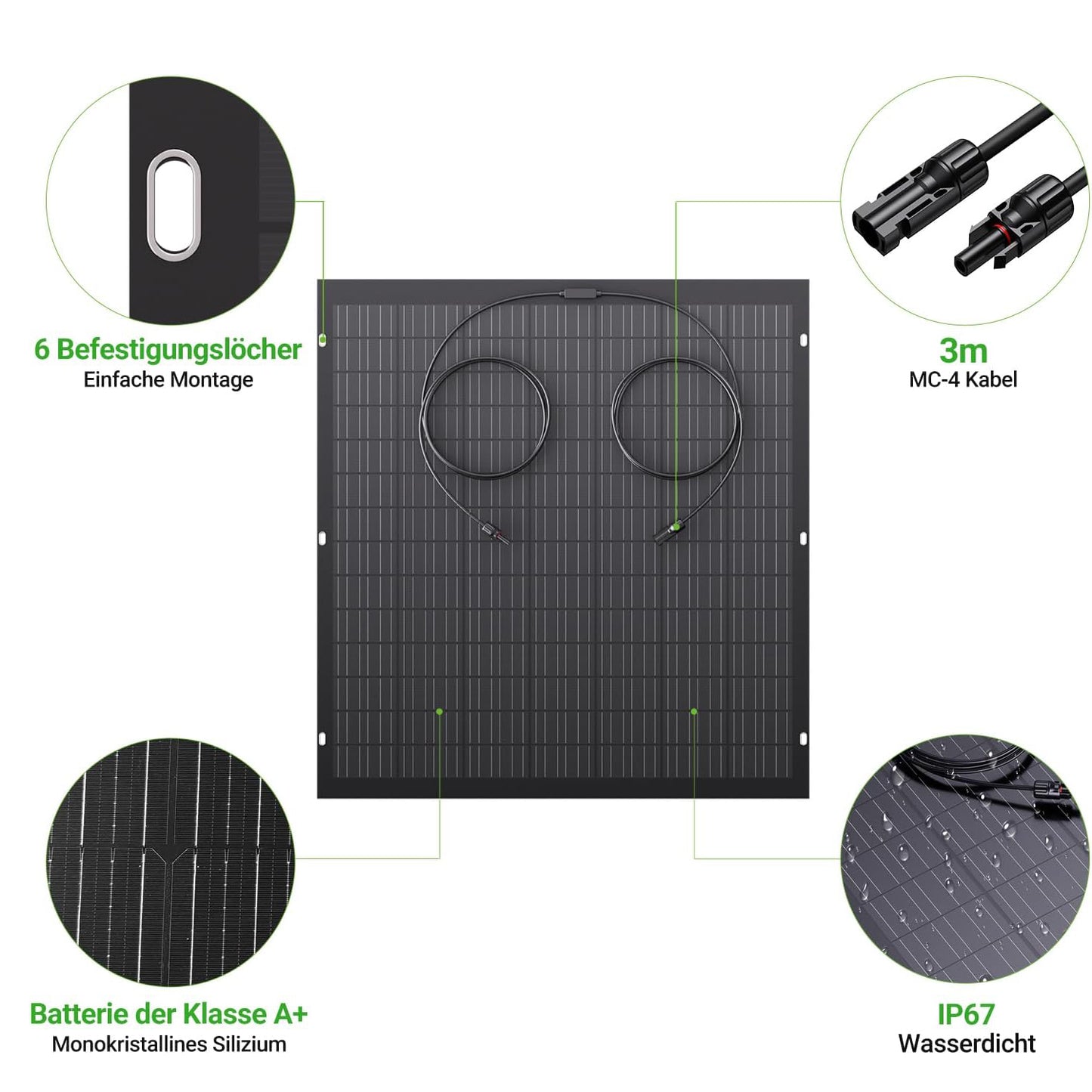 Kit de panneaux solaires flexibles 960 W, 4 modules solaires flexibles de 240 W, IP67, cellule photovoltaïque hors réseau, pour camping-car, voiture, abri, toit, bateau, balcon