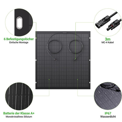Kit de panneaux solaires flexibles 960 W, 4 modules solaires flexibles de 240 W, IP67, cellule photovoltaïque hors réseau, pour camping-car, voiture, abri, toit, bateau, balcon