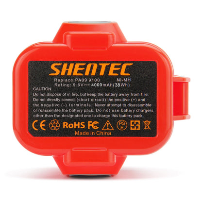 SHENTEC 4.0Ah 9.6V Ni-MH Batterie pour Makita PA09 9100 9133 9135 9134 9122 193099-3