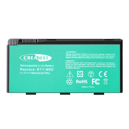 Batterie 11.1V BTY-M6D 7.8Ah Pour MSI GT70 GX660 GT660 GT660R GT660R GT680 GT683