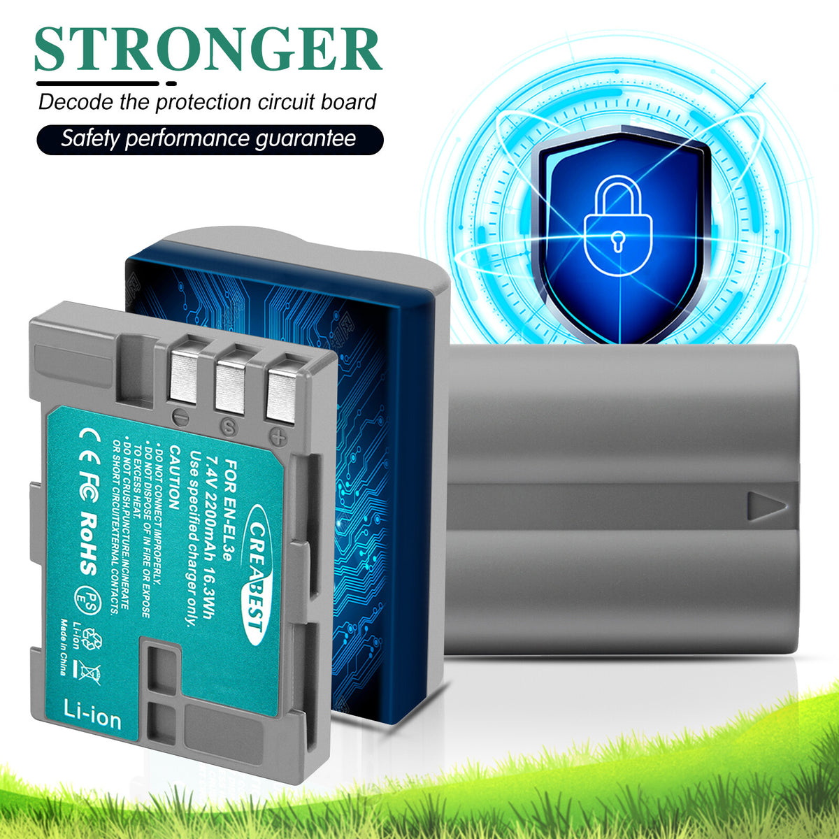 2 batteries EN-EL3E 2,2 Ah + chargeur double pour Nikon D70 D70S D100 D50 D90 D700 D300