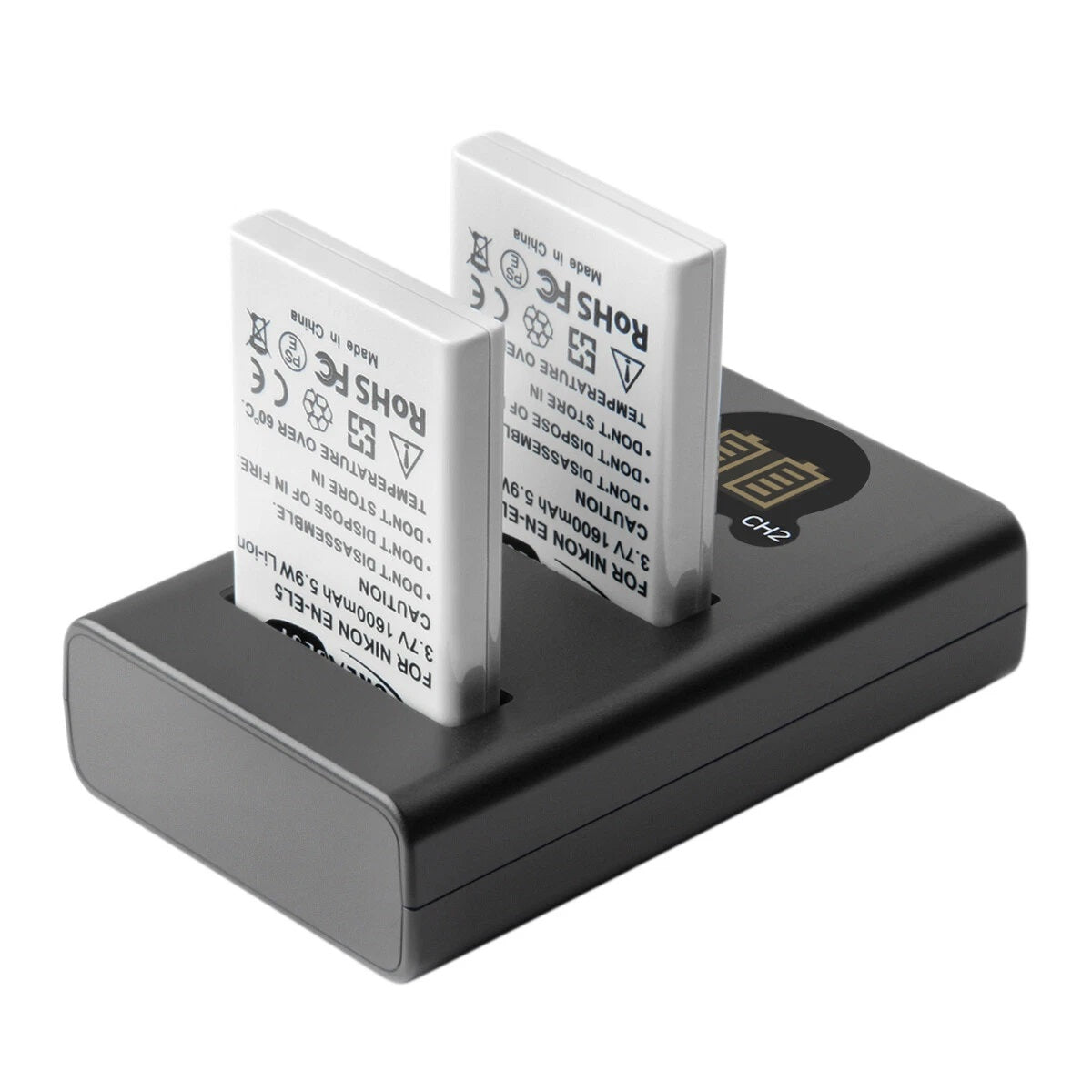 2x batterie EN-EL5 1600mAh + chargeur double pour Nikon Coolpix P520 P100 P510