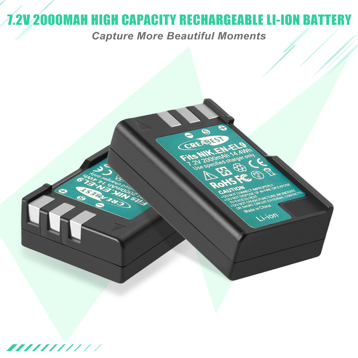 2x Batterie EN-EL9 2.0Ah +Chargeur pour Nikon EN-EL9a D40X DSLR D3000 D5000 D60 D40