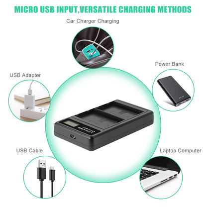 2x Batterie EN-EL9 2.0Ah +Chargeur pour Nikon EN-EL9a D40X DSLR D3000 D5000 D60 D40