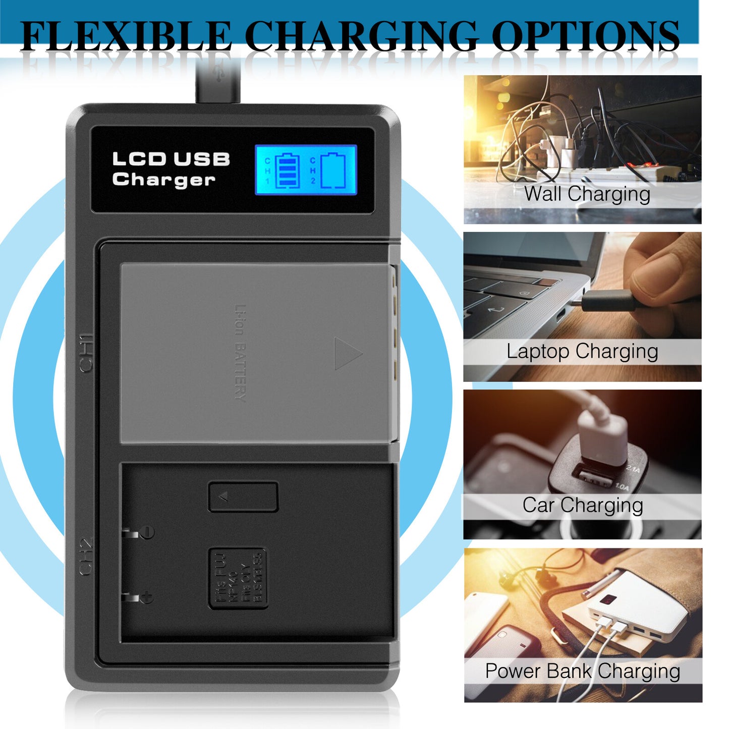 2x BLS-5 BLS-50 PS-BLS5 2000mAh Batterie pour Appareil Photo + Chargeur Double Pour Olympus PEN