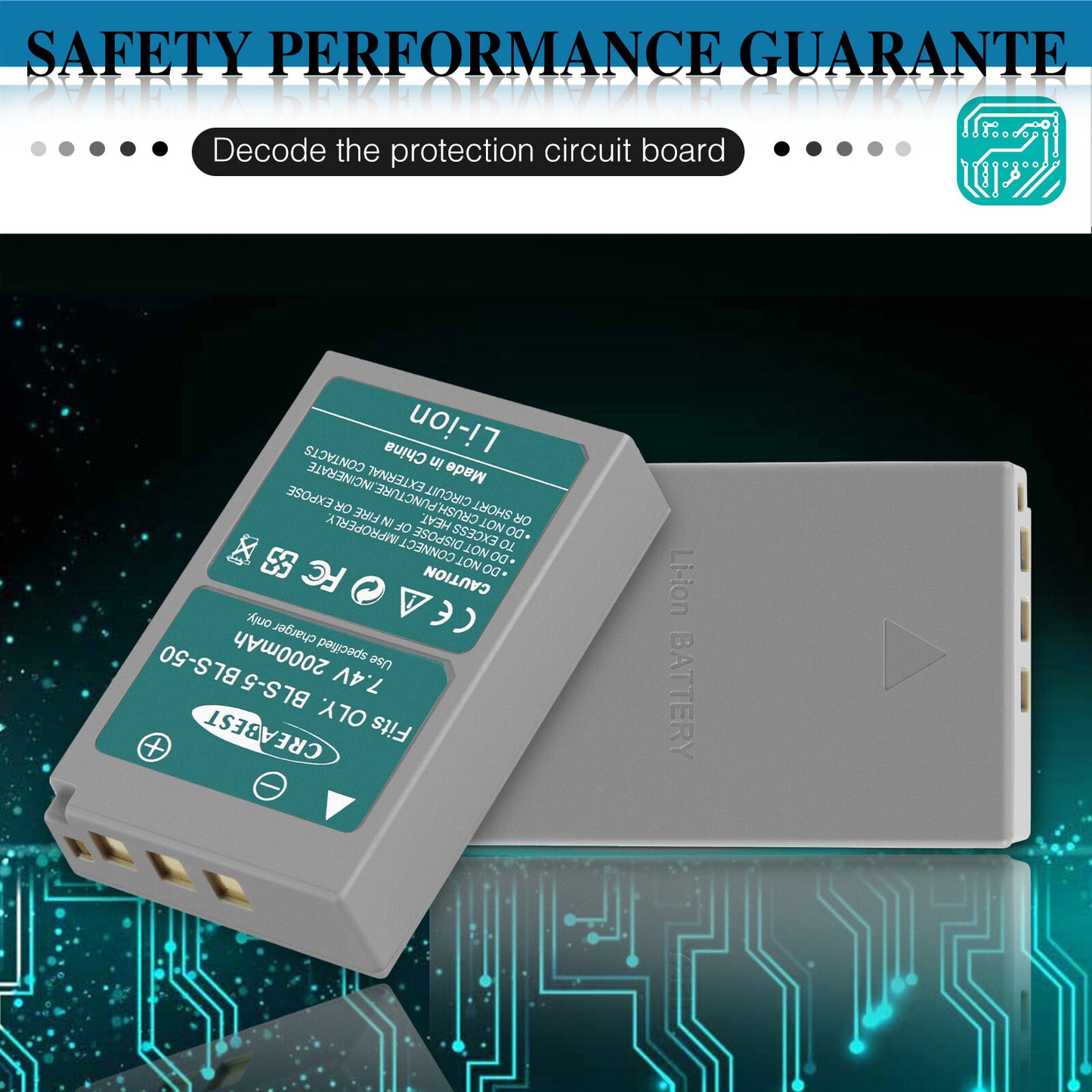 2x BLS-5 BLS-50 PS-BLS5 2000mAh Batterie pour Appareil Photo + Chargeur Double Pour Olympus PEN