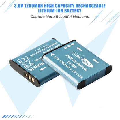 Chargeur USB 2x Li-50B pour Olympus SZ-30 SZ-20 XZ-10 SP-800UZ SP-815UZ