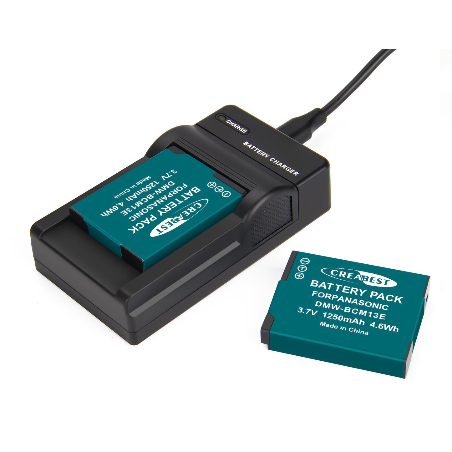 2 Pièces DMW-BCM13 1250mAh Chargeur De Batterie Pour Panasonic Lumix DMC-TZ40S ZS50 ZS30W