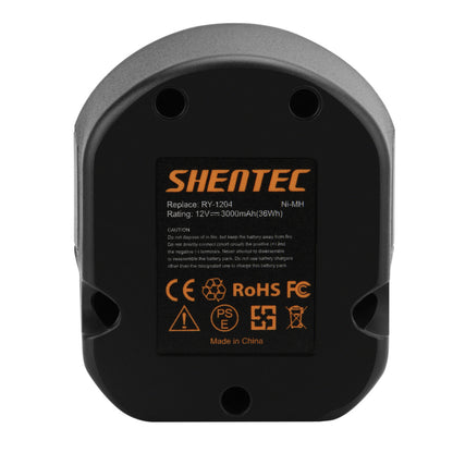 SHENTEC 12V 3000mAh Ni-MH BATTERIE DE REMPLACEMENT POUR RYOBI 1400143 1400652 1400670 4400005 B1222H B1230H