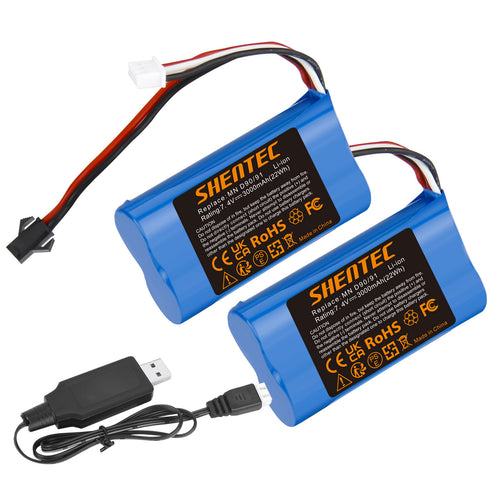 SHENTEC 3Ah 7.4V Li-ion Batterie pour MN D90/91 MN 99/99S Voiture RC Modèle H101 H105 RC