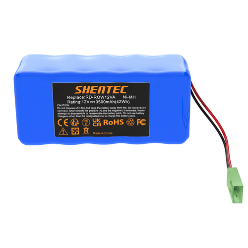 SHENTEC Batterie de remplacement 3,5Ah 12V pour RD-ROW12VA pour Rowenta RH846301 RS-Rh5488 RH846501
