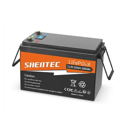 SHENTEC BATTERIE 12V 200Ah LITHIUM LiFePO4 POUR BATEAU ET CAMPING-CAR 6000+ CYCLES