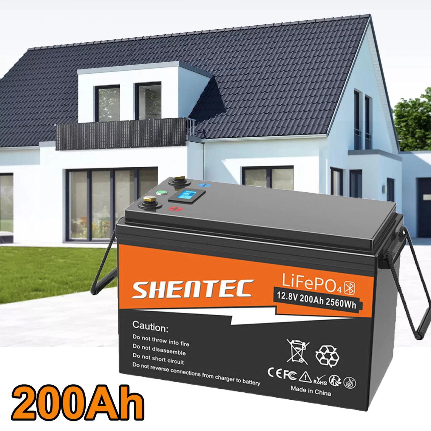 SHENTEC BATTERIE 12V 200Ah LITHIUM LiFePO4 POUR BATEAU ET CAMPING-CAR 6000+ CYCLES