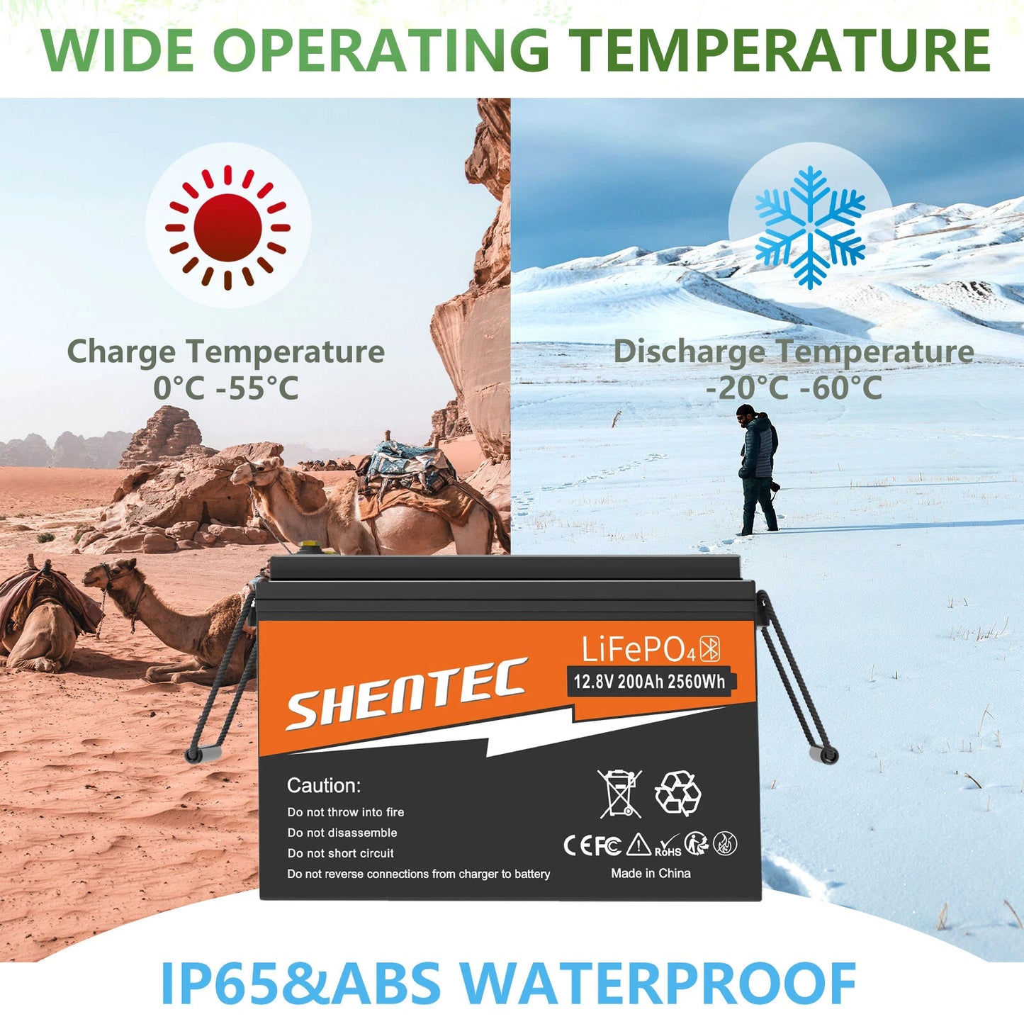 SHENTEC BATTERIE 12V 200Ah LITHIUM LiFePO4 POUR BATEAU ET CAMPING-CAR 6000+ CYCLES