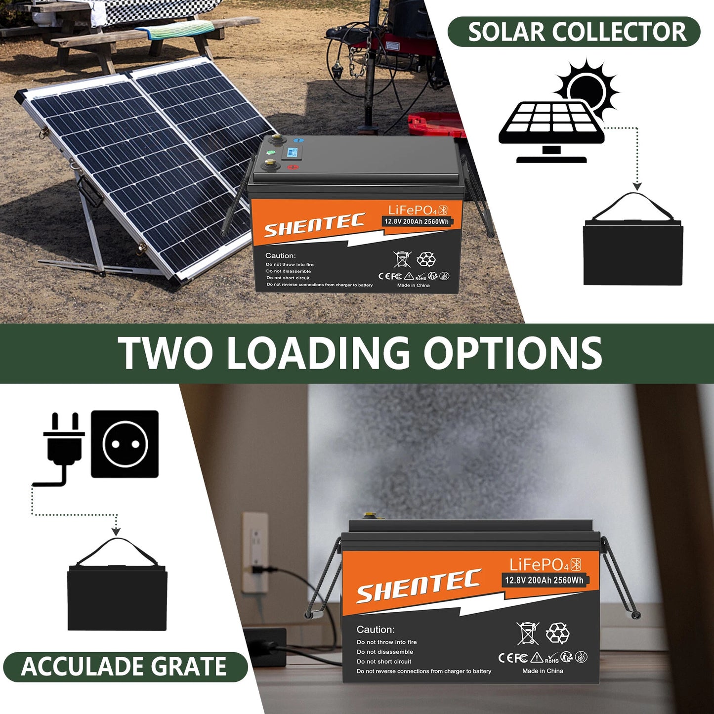 SHENTEC BATTERIE 12V 200Ah LITHIUM LiFePO4 POUR BATEAU ET CAMPING-CAR 6000+ CYCLES